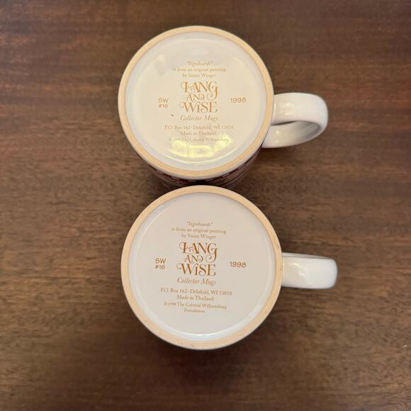 Two Lang and Wise VTG Susan Winget Signboards Apothecary Coffee Mugs Cups 1998 - Picture 9 of 9
